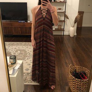 Ecote maxi dress with lace up detail